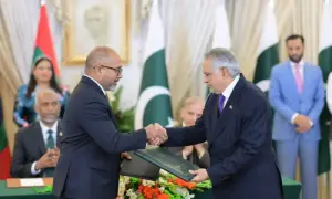 پاکستان اور مالدیپ کے درمیان دفاع، آئی ٹی، زراعت اور سیاحت کے شعبوں میں مفاہمتی یادداشتوں پر دستخط پاکستان اور مالدیپ کے درمیان دفاع، آئی ٹی، زراعت اور سیاحت کے شعبوں میں مفاہمتی یادداشتوں پر دستخط