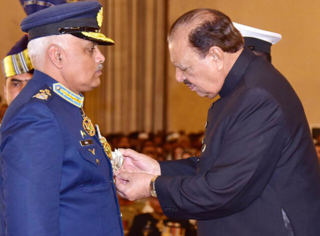 President confers Military Awards to officers and men of Armed Forces