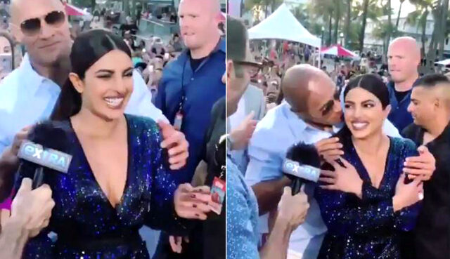 Priyanka Chopra gets a surprise kiss from Hollywood co-star Priyanka Chopra gets a surprise kiss from Hollywood co-star
