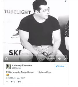 Salman Khan tears and eats his own jeans Salman Khan tears and eats his own jeans