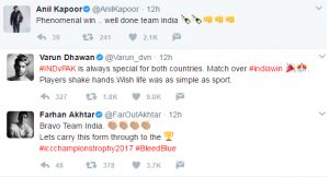 Bollywood celebrates team India win over Pakistan Bollywood celebrates team India win over Pakistan
