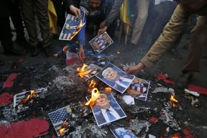 Iran protesters say Trump speeding up the end of Israel