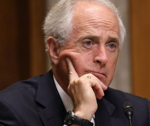 Republican US Senator Corker says he is still undecided on tax bill