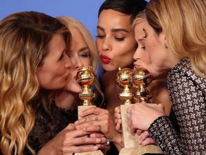 In protest: Black dresses dominate Golden Globes red carpet