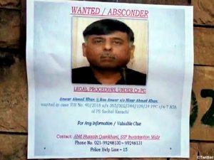Police put up 'wanted poster' outside Rao Anwar's house