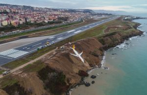 Turkish passenger plane goes off runway metres away from sea