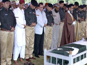 Funeral prayers of 5 martyred police officials offered