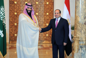 Saudi crown prince meets Egypt's Sisi at start of first foreign trip