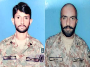 Two Pakistani soldiers martyred in Indian firing along LoC
