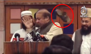 Man hurls shoe at Mian Nawaz Sharif