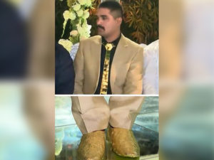 Lahori groom wears gold shoes, tie worth Rs 2.5 mn at his wedding