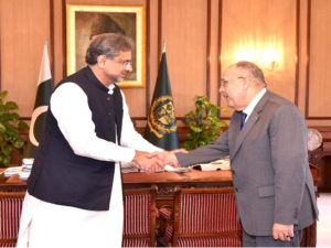 Palestinian envoy pays farewell call on PM