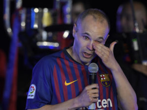 Andres Iniesta bids farewell to Barcelona in tears Andres Iniesta bids farewell to Barcelona in tears
