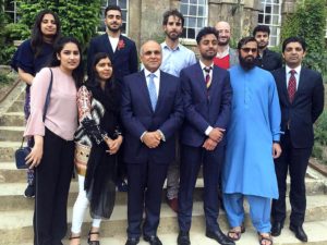 Pakistan's High Commissioner to UK Syed Ibne Abbas gives a talk at the Oxford University