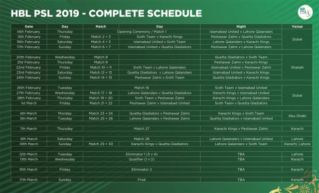 PSL 4 schedule out: Karachi gets five including final PSL 4 schedule out: Karachi gets five including final
